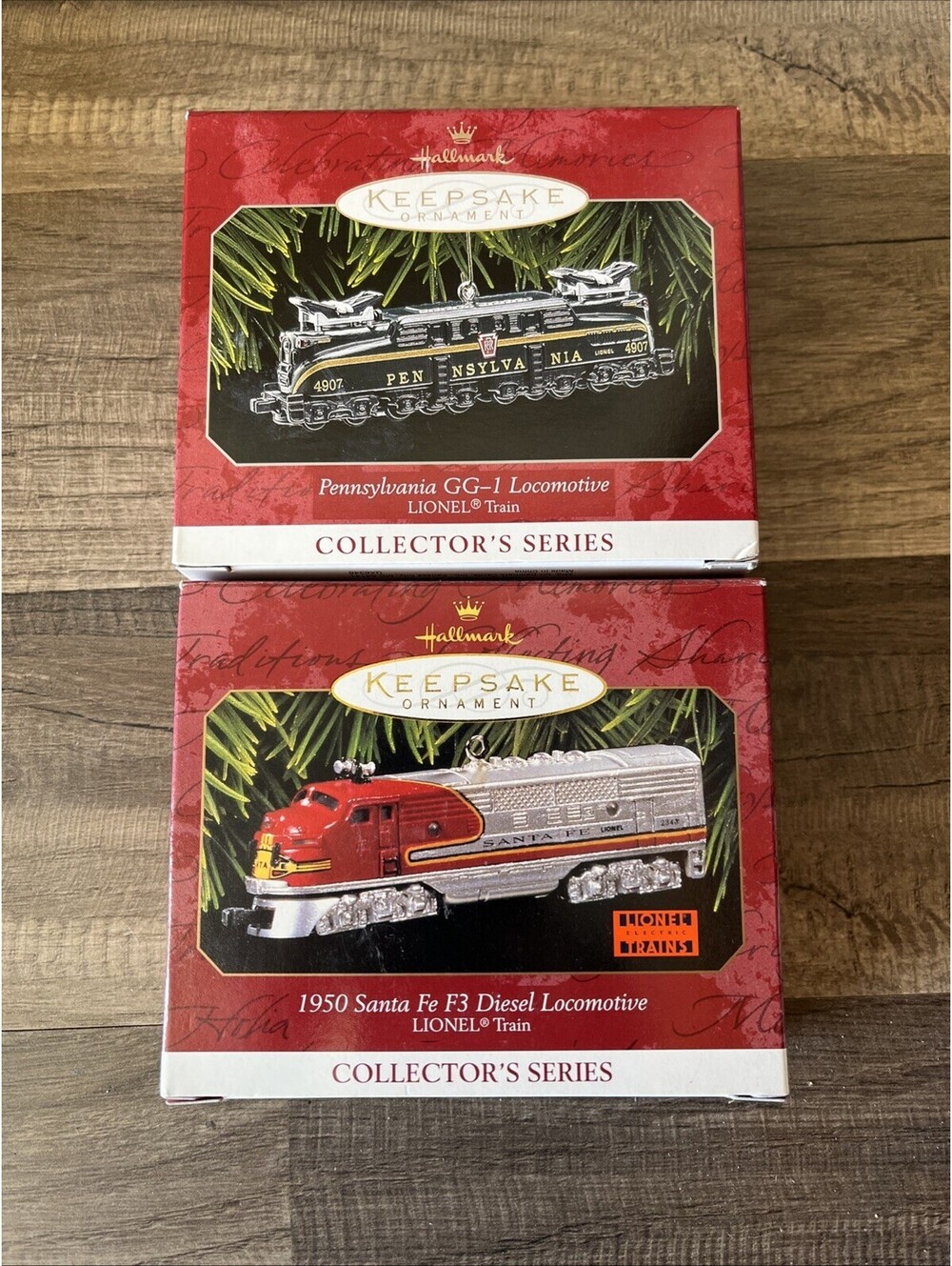 Hallmark Keepsake Lionel Train Locomotives Ornaments Collector's Series Lot of 2